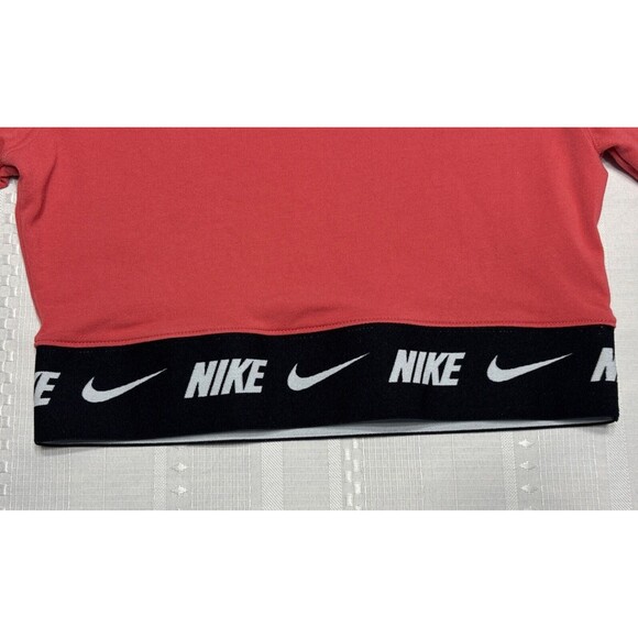 Nike Women’s Crop Long Sleeve Nike Tape Logo - Size Medium / Coral - Picture 3 of 12